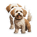 (2 Pack) Fluffy Dog Magnets - Cute Puppy Refrigerator Decor - Small Dog Breed Lover - Pet Owner - 5 Inches On Longest Side - Thick Durable Magnet - Made in USA - MAG25812