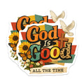 (2 Pack) God is Good All The Time Magnets - Christian Inspirational Decor - Faith Quote Art with Butterfly Sunflower - 5 Inches On Longest Side - Thick Durable Magnet - Made in USA - MAG20762