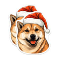 (2 Pack) Shiba Inu Christmas Magnets - Santa Hat Dog Mom Decor - Festive Pet Lover Magnet - 5 Inches On Longest Side - Thick Durable Magnet - Made in USA - MAG27629