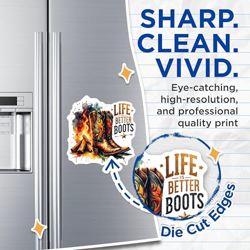 (2 Pack) Life is Better Boots Magnets - Western Cowboy Decor - Rustic Country Home Decor - 5" On Longest Side - for Cars, Fridges, Toolboxes - Made in USA - MAG6944