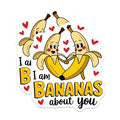 (2 Pack) I Am Baas About You Stickers - Fun Fruit Sticker - Cute Love Pun Decal - 5" On Longest Side - Sticks to Smooth Flat Surfaces - Made in USA - BMCS6398