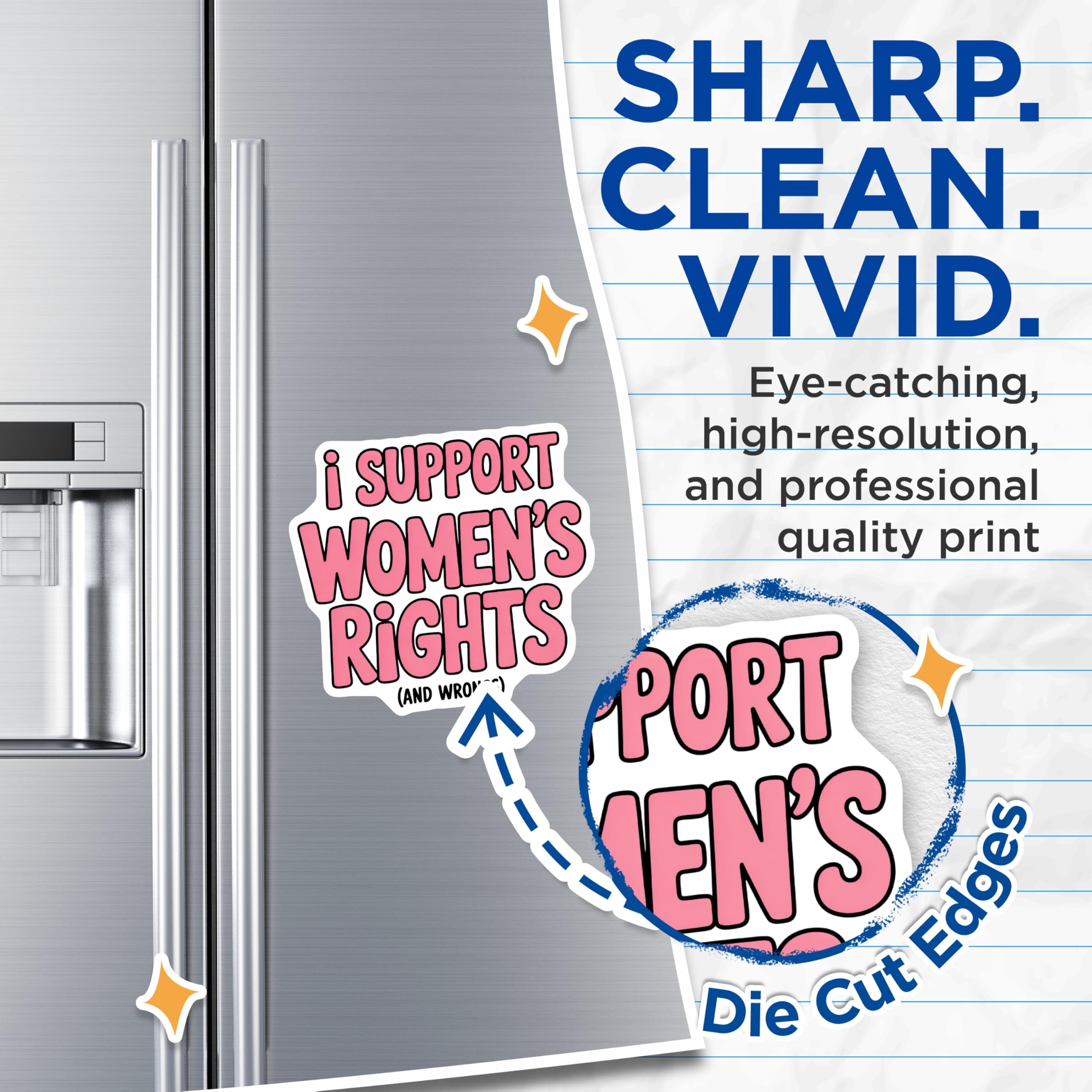 (2 Pack) Women's Rights Magnets - Feminist Statement - Equality Advocate - 5" On Longest Side - Premium Magnet - for Cars, Refrigerators, Toolboxes, Lockers - Made in USA - MAG16199