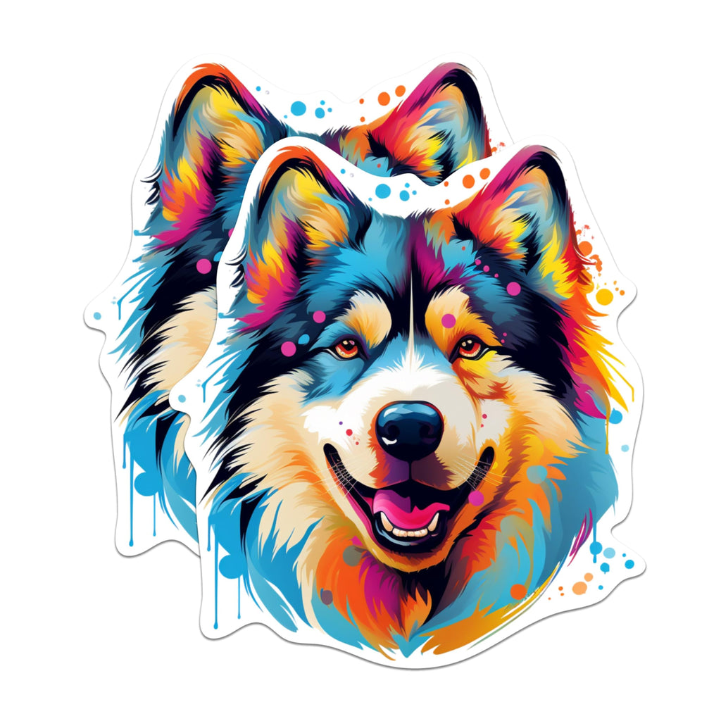 (2 Pack) Alaskan Malamute Dog Magnets - 5 Inches On Longest Side - Choose from Over 100 Dog Breeds - for Cars, Refrigerators, Toolboxes - Made in USA - MAG1749