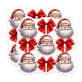 (2 Pack) Santa Claus Magnets - Christmas Bow Decor - Holiday Fridge Decoration - 5 Inches On Longest Side - Thick Durable Magnet - Made in USA - MAG28731