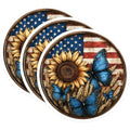 (3 Pack) Butterfly American Flag Decals - Sunflower Laptop Decal - Country Pride Stickers - 3 Inches On Longest Side - Easy Peel & Apply - Made in USA - 3MCS0042