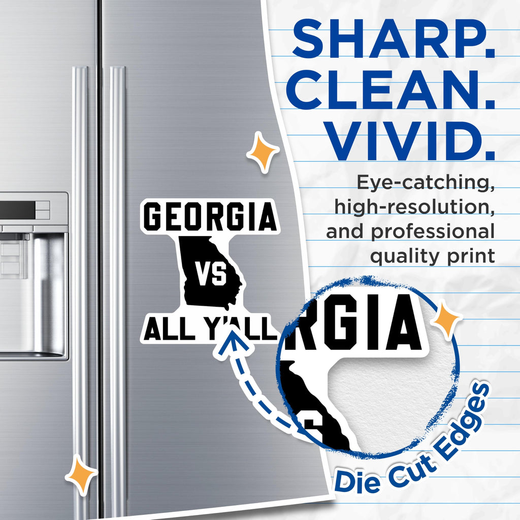 (2 Pack) Georgia Bulldogs Magnets - All Yall Bulldogs - College Football Team Magnets - 5" On Longest Side - Premium Magnet - for Cars, Refrigerators, Toolboxes, Lockers - Made in USA - MAG17617
