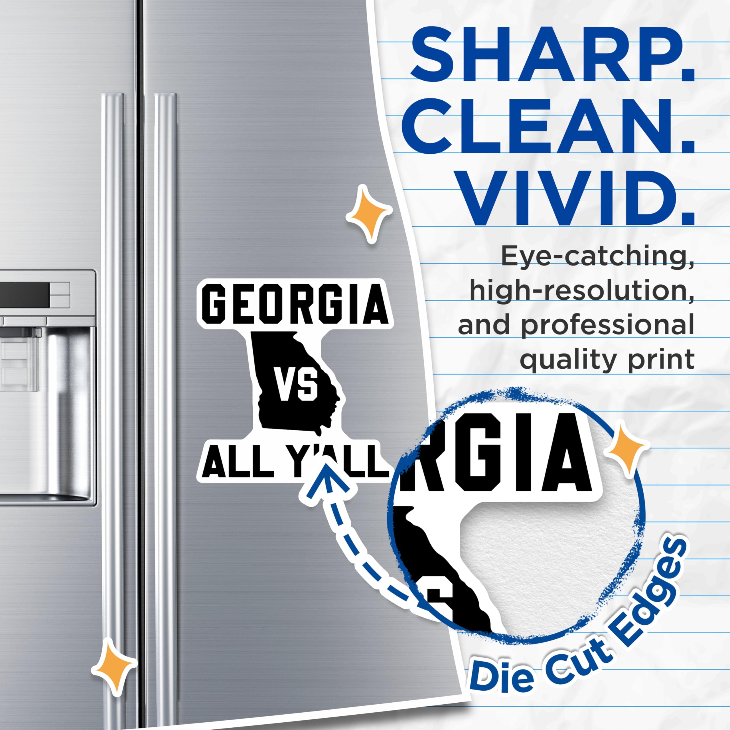 (2 Pack) Georgia Bulldogs Magnets - All Yall Bulldogs - College Football Team Magnets - 5" On Longest Side - Premium Magnet - for Cars, Refrigerators, Toolboxes, Lockers - Made in USA - MAG17617