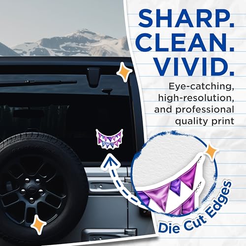 (2 Pack) Triangle Party Banner Stickers - Easy Application - Colorful Decoration - 5" On Longest Side - Sticks to Smooth Flat Surfaces - Made in USA - BMCS6787