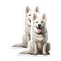 (2 Pack) White German Shepherd Magnets - Dog Lover Kitchen Decor - Pet Parent Refrigerator Art - 5 Inches On Longest Side - Thick Durable Magnet - Made in USA - MAG29194