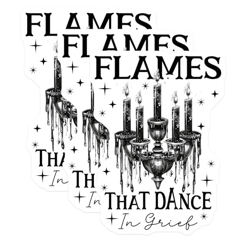 (3 Pack) Gothic Candle Decals - Flames That Dance - Occult Home Decor - 3 Inches On Longest Side - Easy Peel & Apply - Made in USA - 3MCS2243