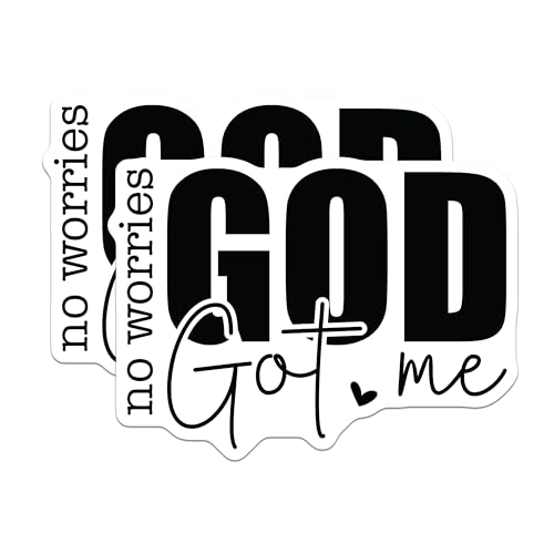 (2 Pack) No Worries God Got Me Magnets - Inspirational Quote Fridge Magnet - Positivity Motif - Uplifting Message - 5" On Longest Side - for Cars, Fridges, Toolboxes - Made in USA - MAG7041