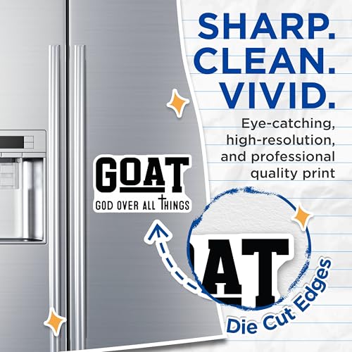 (2 Pack) Goat Magnets - God Over All Things - Inspirational Car Magnets - Religious Faith Decor - Christian Quote Magnets - 5" On Longest Side - for Cars, Fridges, Toolboxes - Made in USA - MAG7133