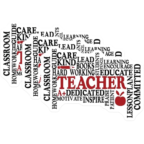 (3 Pack) Teacher Appreciation Decals - Educator Stickers - Classroom Decor Decals - 3 Inches On Longest Side - Easy Peel & Apply - Made in USA - 3MCS1876