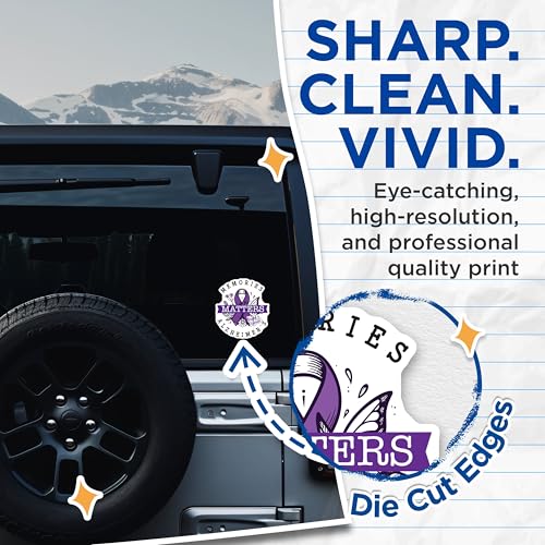 (2 Pack) Memories Matters Stickers - Fight Against Alzheimer's - Support Awareness Decal - 5" On Longest Side - Sticks to Smooth Flat Surfaces - Made in USA - BMCS5965