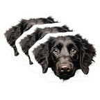 (3 Pack) Flat Coated Retriever Decals - Dog Breed Stickers - Pet Lover Decal - 3 Inches On Longest Side - Easy Peel & Apply - Made in USA - 3MCS8709