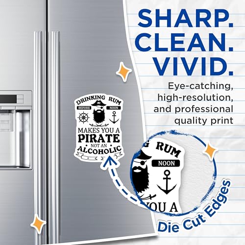 (2 Pack) Drinking Rum Magnets Magnets - Pirate Decor - 5" On Longest Side - Made in USA - Sticks to Refrigerators & Metal Surfaces - MAG8714