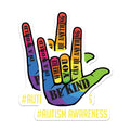 (2 Pack) Autism Awareness Support Magnets - Be Kind Inspirational Quote Colorful - ASL I Love You Acceptance Hand Sign - 5 Inches On Longest Side - Thick Durable Magnet - Made in USA - MAG21005