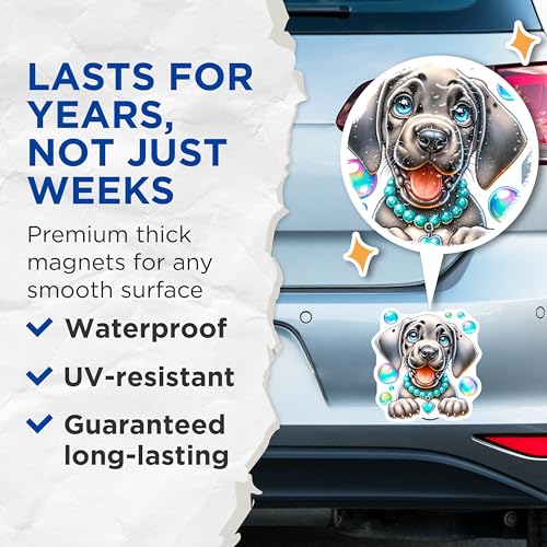 (2 Pack) Dog Lovers Decor Magnet - 5" On Longest Side - Sticks to Smooth Flat Surfaces - Made in USA - MAG9625