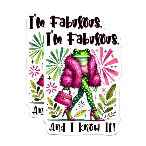 (2 Pack) Fabulous Frog Magnets - Fun Animal - Motivational Quote Magnets - 5" On Longest Side - for Cars, Fridges, Toolboxes - Made in USA - MAG3717
