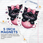 (2 Pack) Cute Cat Magnets - Black Cat Magnets - Its All Good Magnets - 5" On Longest Side - for Cars, Fridges, Toolboxes - Made in USA - MAG4600