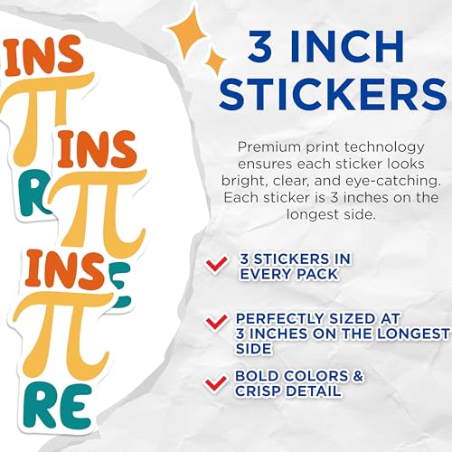 (3 Pack) Inspire Decals - Motivational Stickers - Positive Affirmation Laptop Decal - 3 Inches On Longest Side - Easy Peel & Apply - Made in USA - 3MCS6934