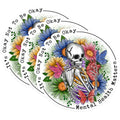 (3 Pack) Mental Health Matters Decals - Skeleton Floral Butterfly - Laptop Decals - 3 Inches On Longest Side - Easy Peel & Apply - Made in USA - 3MCS1789