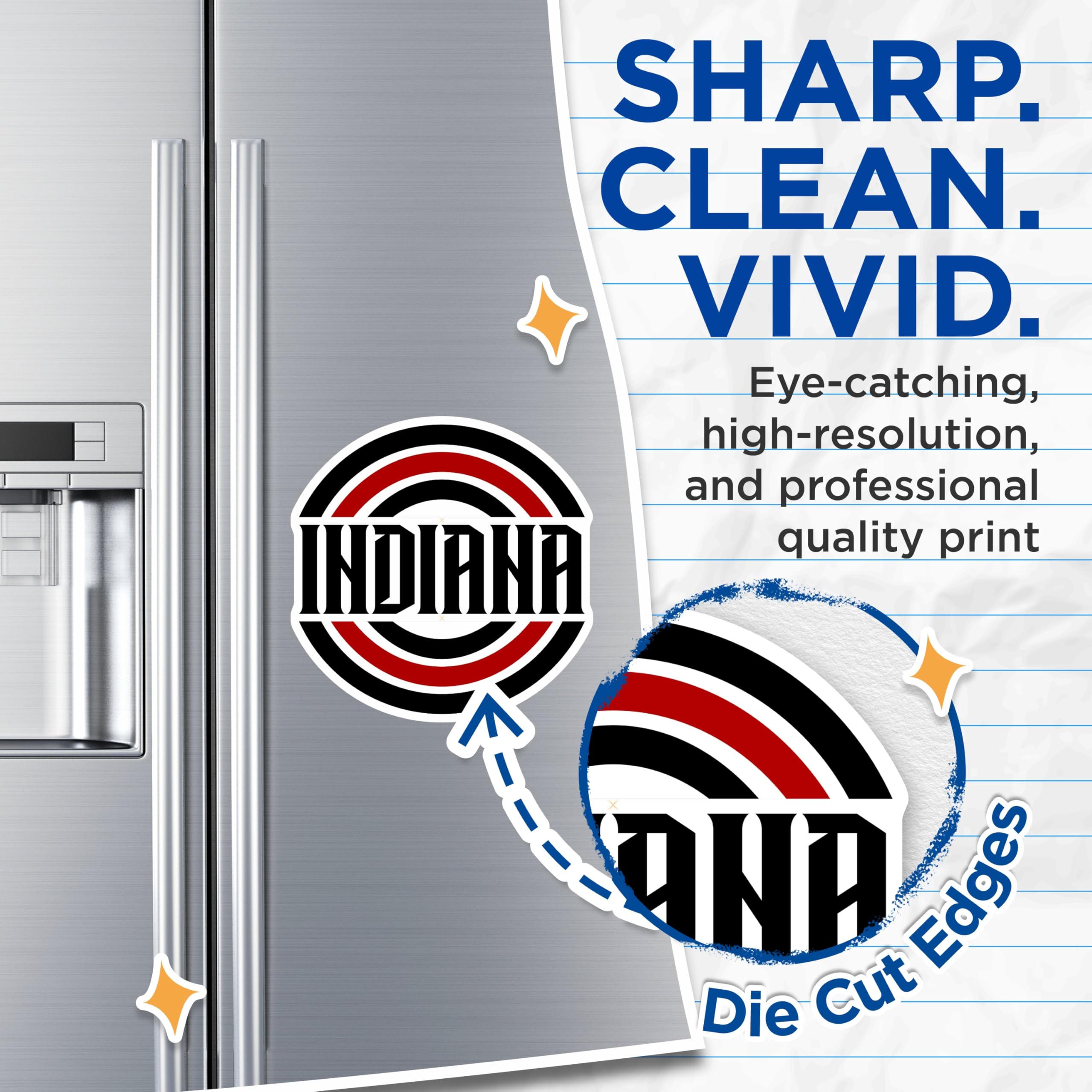 (2 Pack) Indiana State Magnets - Indiana Pride Decor - Indiana Souvenir Fridge Magnets - 5" On Longest Side - Premium Magnet - for Cars, Refrigerators, Toolboxes, Lockers - Made in USA - MAG18176