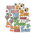 (2 Pack) Save The Bees Magnets - Plant More Trees Magnets - Clean Our Seas Magnets for Environmental Awareness- 5" On Longest Side - for Fridges, Toolboxes, Cars - Made in USA - MAG3046