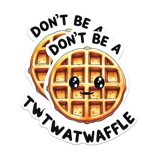 (2 Pack) Don't Be A Tw*twaffle Magnets - Funny Sarcastic Adult Humor Magnet - 5" On Longest Side - Premium Magnet - for Cars, Refrigerators, Toolboxes, Lockers - Made in USA - MAG1680