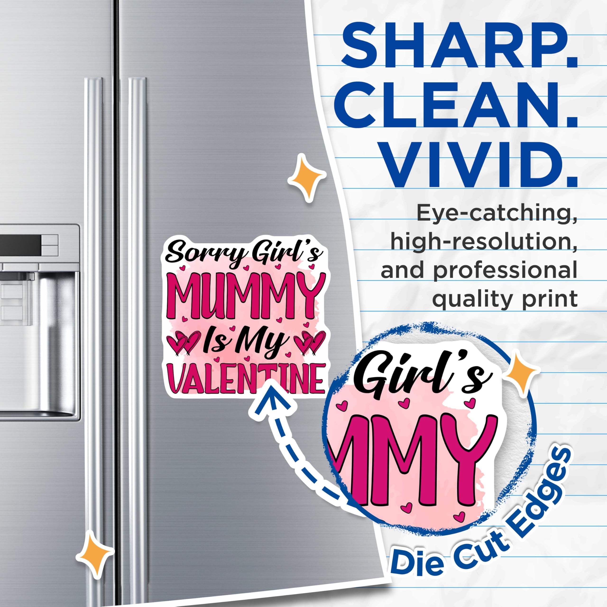 (2 Pack) Sorry Girls Mummy is My Valentine Magnets - Funny Valentine Mom Love Magnet - Unique Valentine's Day Decor for Her - 5 Inches On Longest Side - Thick Durable Magnet - Made in USA - MAG20493