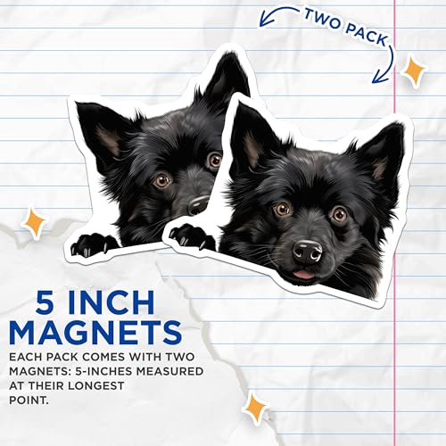 (2 Pack) Pet Lover Magnet - Animal Art - 5" On Longest Side - Sticks to Smooth Flat Surfaces - Made in USA - MAG10270