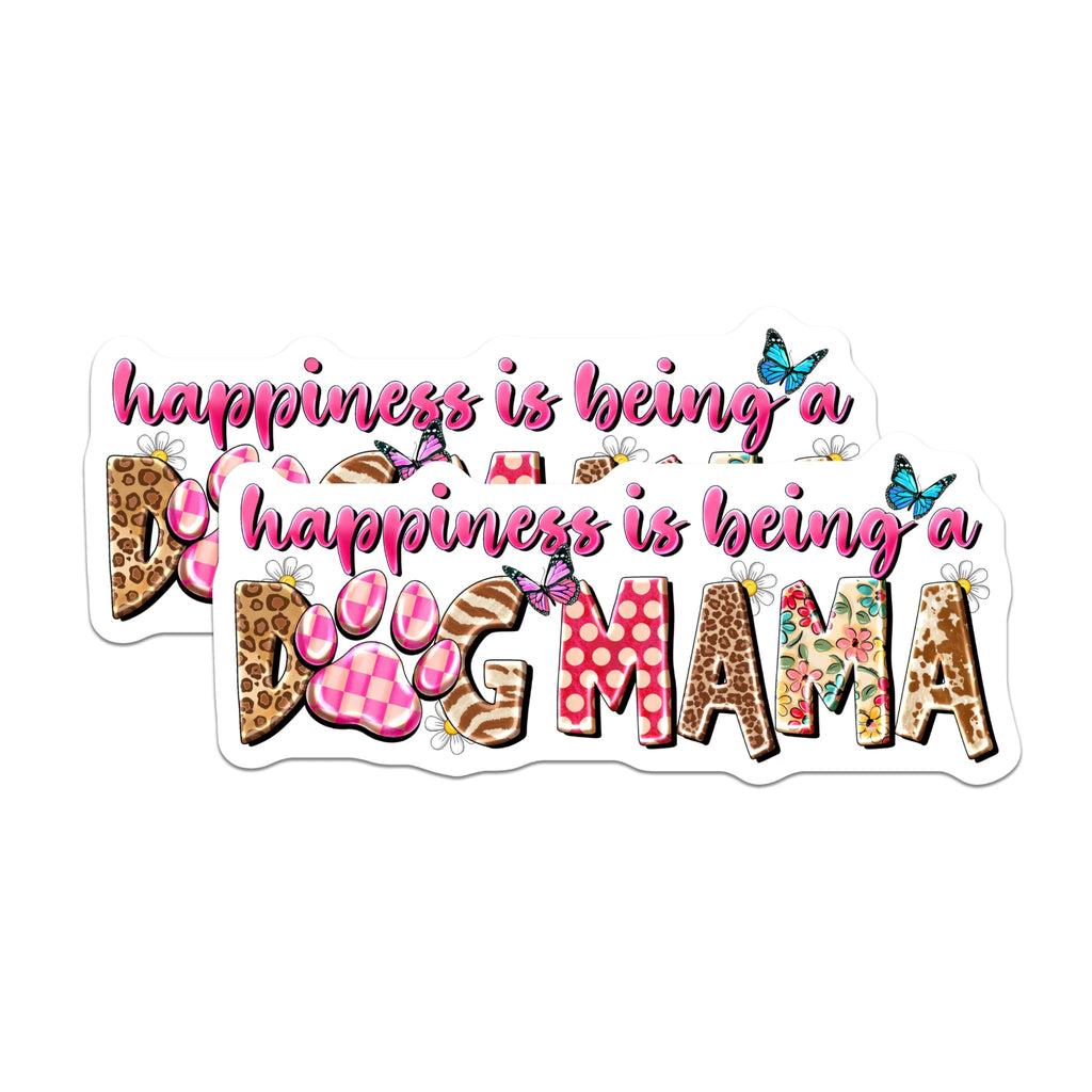 (2 Pack) Dog Mom Magnets - Dog Mama Leopard Floral Decor - Whimsical Pet Owner Refrigerator - 5 Inches On Longest Side - Thick Durable Magnet - Made in USA - MAG25203