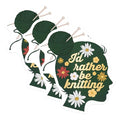 (3 Pack) Knitting Decals - I'd Rather Be Knitting - Laptop Decal - Crafting - Knitting Lover - Yarn - Knit - 3 Inches On Longest Side - Easy Peel & Apply - Made in USA - 3MCS7669