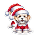 (2 Pack) Whimsical Christmas Puppy Magnets - Cute Santa Dog Holiday Decor - Pet Parent Refrigerator Locker Adornment - 5 Inches On Longest Side - Thick Durable Magnet - Made in USA - MAG25565