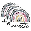 (3 Pack) Auntie Rainbow Decals - Cute Aunt - Modern Auntie Gift - 3 Inches On Longest Side - Easy Peel & Apply - Made in USA - 3MCS8097