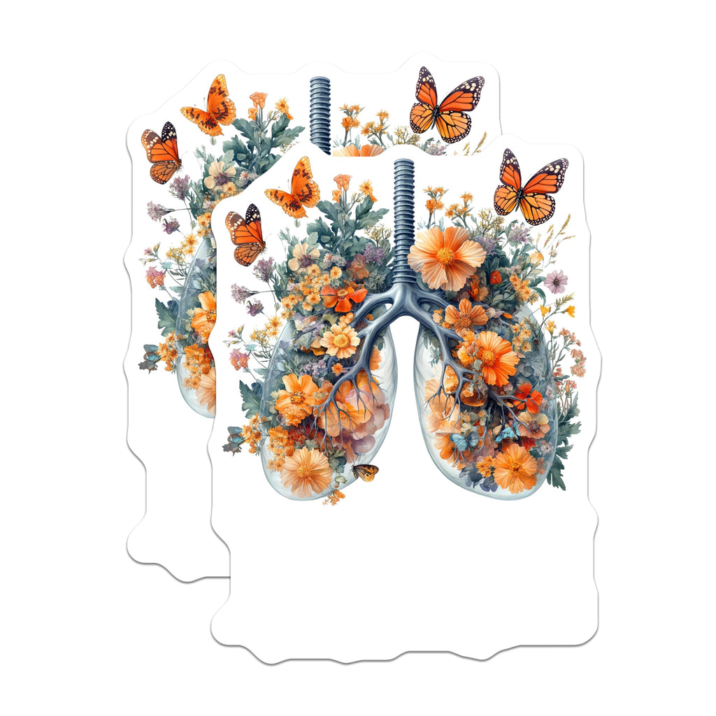 (2 Pack) Vibrant Floral Lungs Magnets - Surreal Botanical Anatomy Art - Inspirational Breath of Life Decor - 5 Inches On Longest Side - Thick Durable Magnet - Made in USA - MAG19878