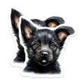 (2 Pack) Cute Black Puppy Magnets - Dog Mom Refrigerator Decor - Pet Owner Home Accessories - Adorable Animal Art - 5 Inches On Longest Side - Thick Durable Magnet - Made in USA - MAG27465