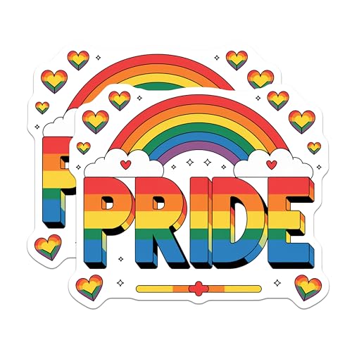 (2 Pack) Pride Magnets Magnets - Rainbow Decor - LGBTQ+ Support - 5" On Longest Side - Made in USA - Sticks to Refrigerators & Metal Surfaces - MAG9155