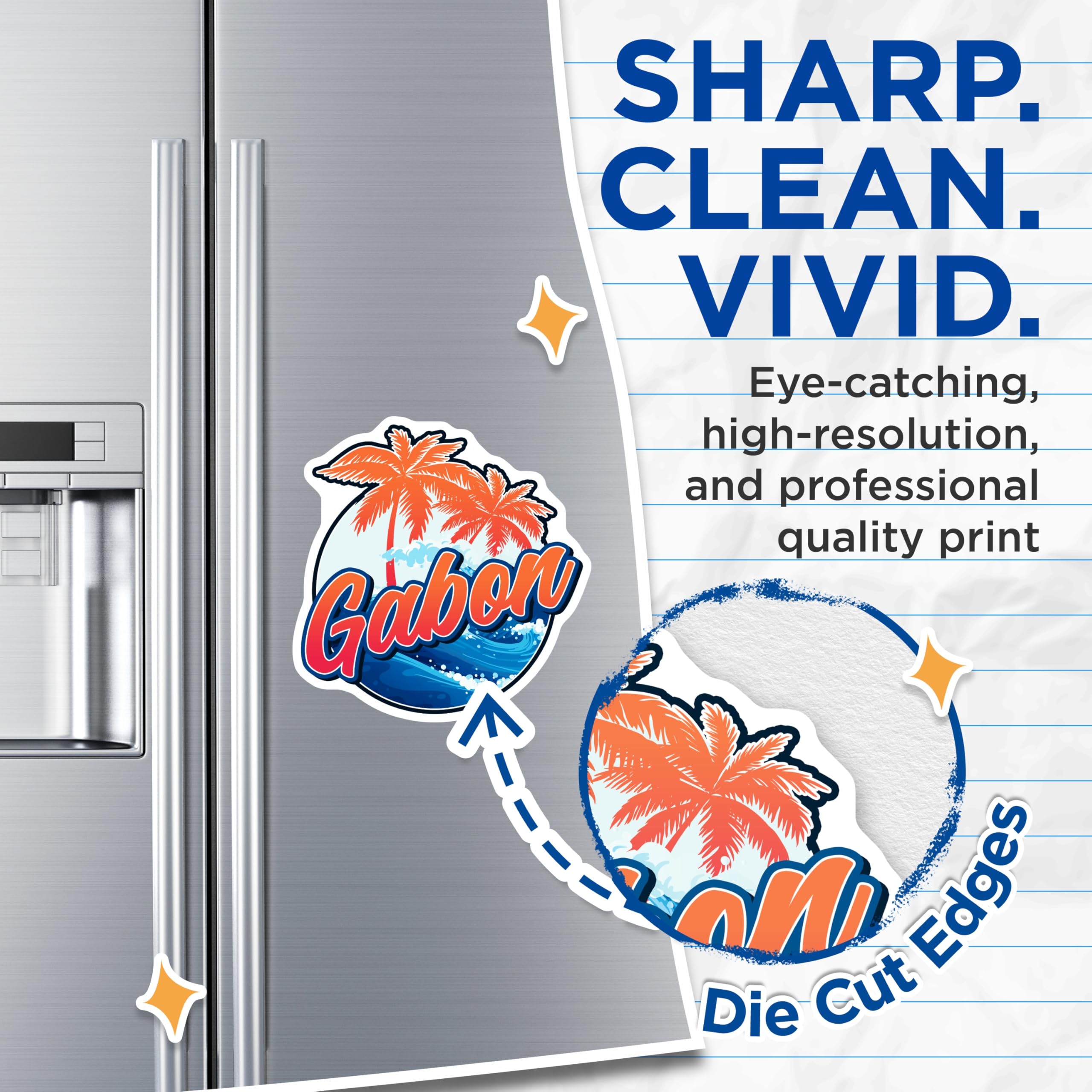 (2 Pack) Gabon Magnets - Tropical Island - Travel Souvenir - 5" On Longest Side - Premium Magnet - for Cars, Refrigerators, Toolboxes, Lockers - Made in USA - MAG17830