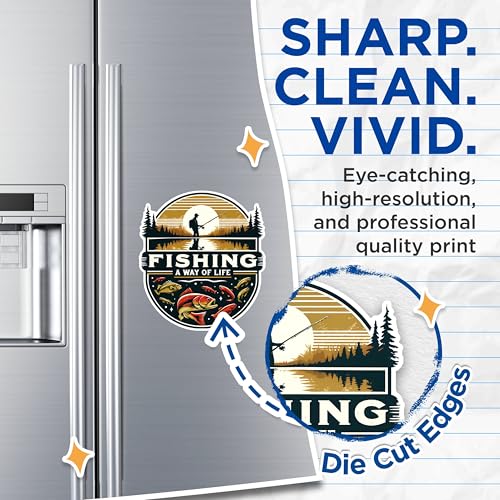 (2 Pack) Fishing A Way of Life Magnets - Fishing Lover Magnets - Fisherman Angler Magnets- 5" On Longest Side - for Fridges, Toolboxes, Cars - Made in USA - MAG2615