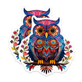 (2 Pack) Bohemian Owl Magnets - Vibrant Folk Art Refrigerator Decor - Eclectic Wise Owl Kitchen Display - 5 Inches On Longest Side - Thick Durable Magnet - Made in USA - MAG38140