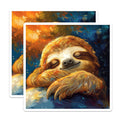 (2 Pack) Sleeping Sloth Magnets - Cute Animal Art - Cozy Fridge Decor - Jungle Slumber - 5 Inches On Longest Side - Thick Durable Magnet - Made in USA - MAG24456