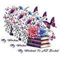 (3 Pack) Booked Weekend Decals - Floral Butterfly - Book Lover Decals - 3 Inches On Longest Side - Easy Peel & Apply - Made in USA - 3MCS1573
