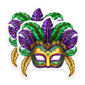 (2 Pack) Mardi Gras Mask Magnets - New Orleans Decor - Feathered Carnival Celebration - Festive Home Fridge Accessory - 5 Inches On Longest Side - Thick Durable Magnet - Made in USA - MAG36975