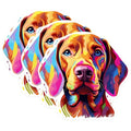 (3 Pack) Vizsla Dog Decals - Colorful Dog Art - Laptop Decal - 3 Inches On Longest Side - Easy Peel & Apply - Made in USA - 3MCS0841