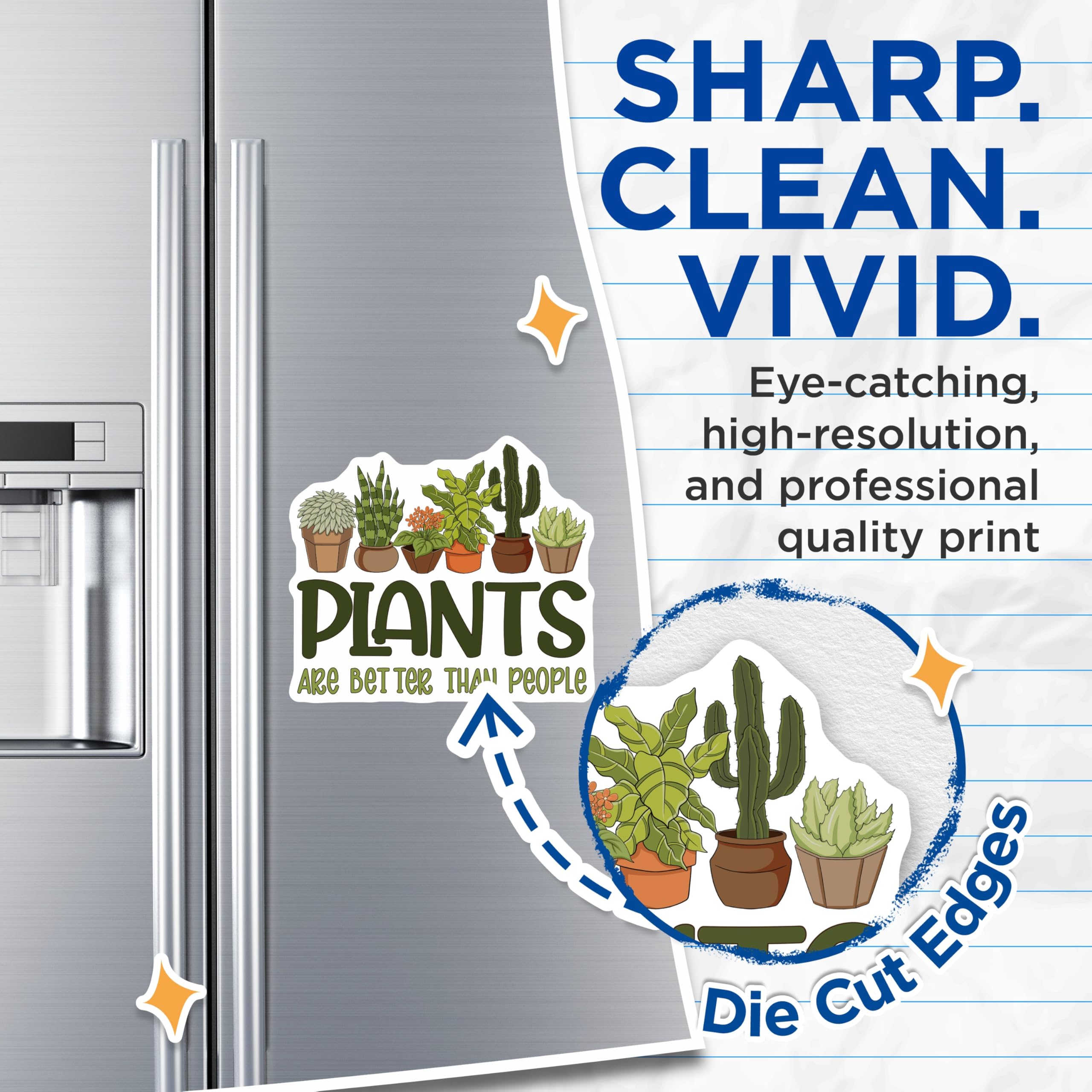 (2 Pack) Plants Are Better Than People Magnets - Funny Houseplant Sarcasm Quote - Botanical Gardener Humor Refrigerator Decor - 5 Inches On Longest Side - Thick Durable Magnet - Made in USA - MAG19365