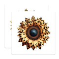 (2 Pack) Sunflower Stickers - Leopard Print Flower Stickers - Unique Floral Vinyl Stickers - 5" On Longest Side - Sticks to Smooth Flat Surfaces - Made in USA - BMCS5332