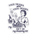 (2 Pack) Sarcastic Shopping List Magnets - Funny Retro Woman Saying - Drama Free Kitchen Fridge Decor - 5 Inches On Longest Side - Thick Durable Magnet - Made in USA - MAG39882