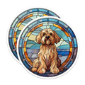(2 Pack) Doodle Dog Stained Glass Magnets - Pet Lover Refrigerator Magnets - Dog Owner Home Decor Art - 5 Inches On Longest Side - Thick Durable Magnet - Made in USA - MAG38503