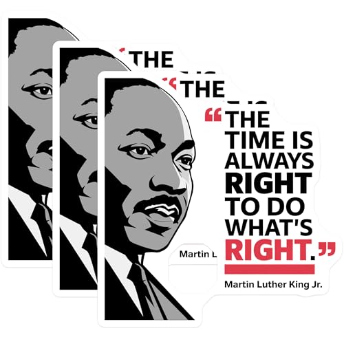(3 Pack) Martin Luther King Jr Decals - MLK Quote - Civil Rights Leader - 3 Inches On Longest Side - Easy Peel & Apply - Made in USA - 3MCS2531